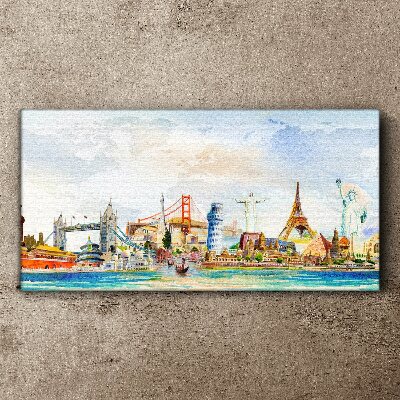 Icons of the World in Colors Print on canvas