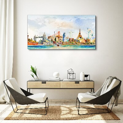 Icons of the World in Colors Print on canvas