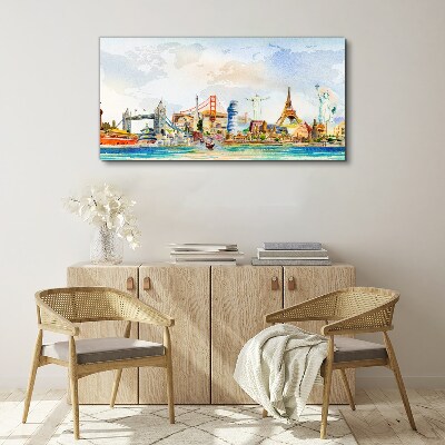 Icons of the World in Colors Print on canvas