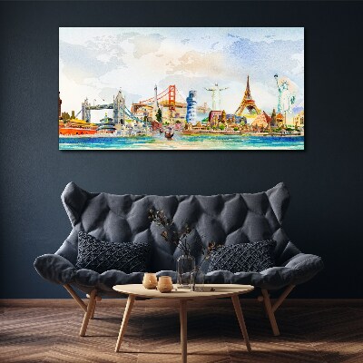 Icons of the World in Colors Print on canvas