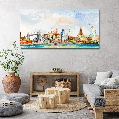 Icons of the World in Colors Print on canvas