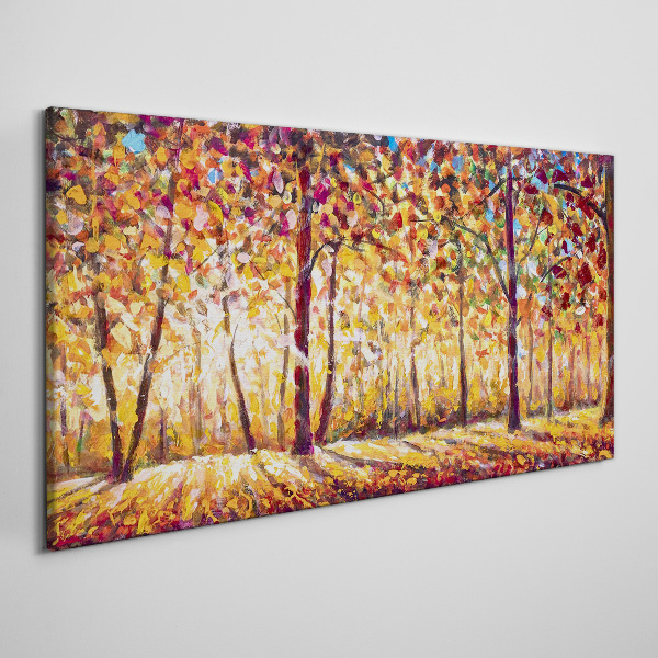 Golden autumn in the forest Print on canvas