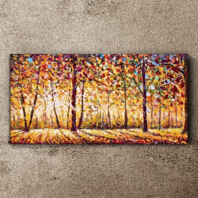 Golden autumn in the forest Print on canvas