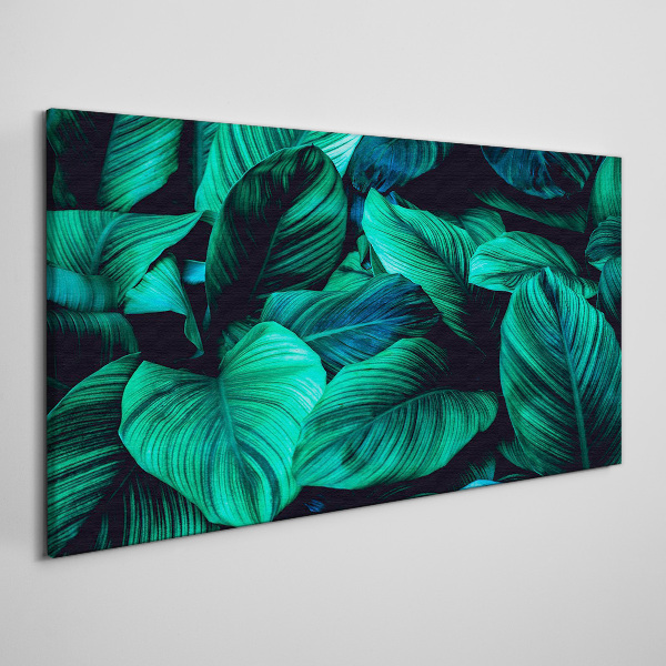 Green tropical leaves Print on canvas
