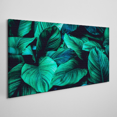 Green tropical leaves Print on canvas