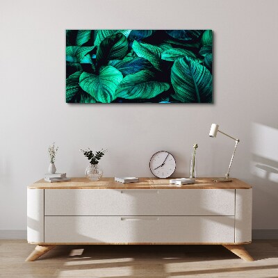 Green tropical leaves Print on canvas