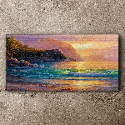 A quiet morning by the sea Canvas wall art