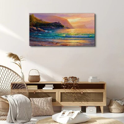 A quiet morning by the sea Canvas wall art
