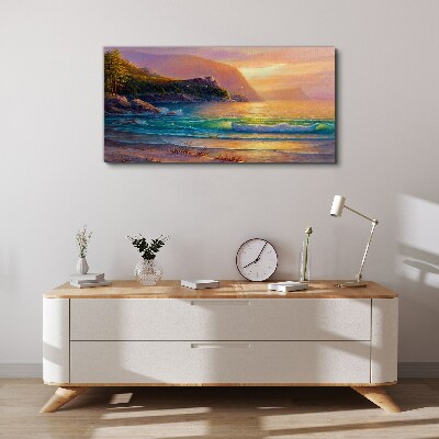 A quiet morning by the sea Canvas wall art