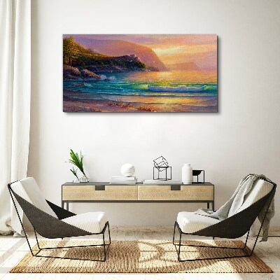 A quiet morning by the sea Canvas wall art