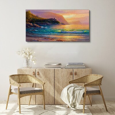 A quiet morning by the sea Canvas wall art