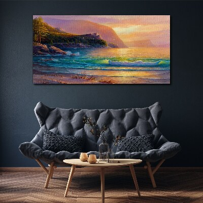 A quiet morning by the sea Canvas wall art
