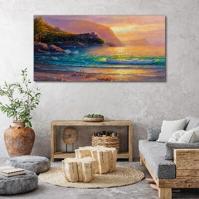 A quiet morning by the sea Canvas wall art