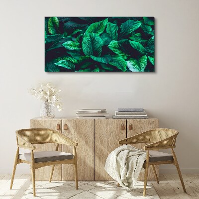 Green Symphony of Leaves Print on canvas