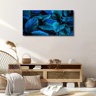 Green paradise in shades of blue Canvas wall art