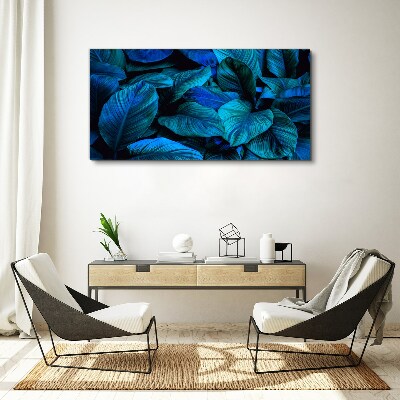 Green paradise in shades of blue Canvas wall art