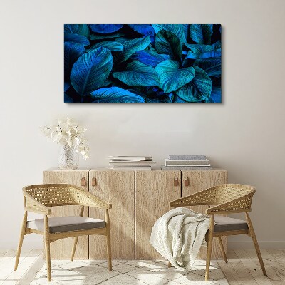Green paradise in shades of blue Canvas wall art