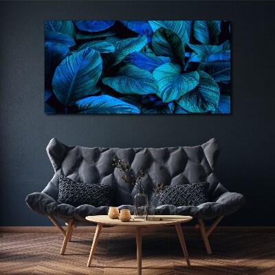 Green paradise in shades of blue Canvas wall art
