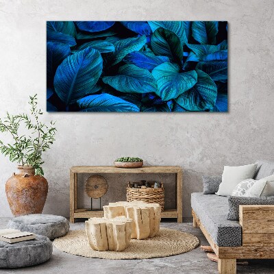 Green paradise in shades of blue Canvas wall art