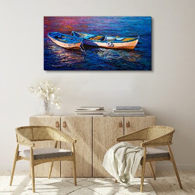 A peaceful port in the color of dreams Canvas wall art