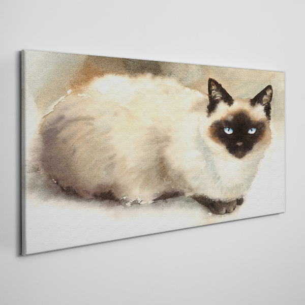 Siamese Cat in Soft Watercolors Print on canvas