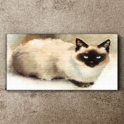 Siamese Cat in Soft Watercolors Print on canvas