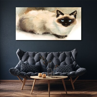 Siamese Cat in Soft Watercolors Print on canvas