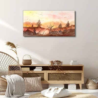 Watercolors forest Canvas Wall art