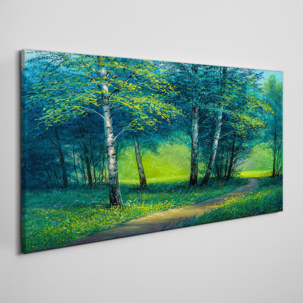 Green forest in the summer sun Canvas wall art