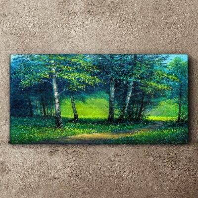 Green forest in the summer sun Canvas wall art