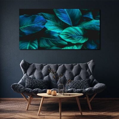 Green leaves in deep shade Canvas wall art