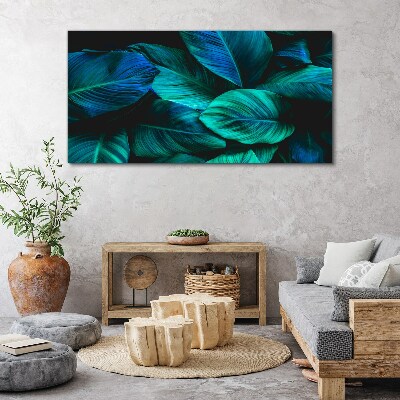 Green leaves in deep shade Canvas wall art