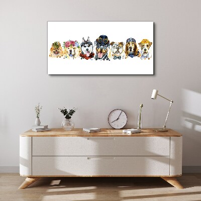Dogs in fashionable accessories Print on canvas