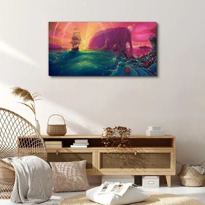 Abstract ocean ship Canvas Wall art