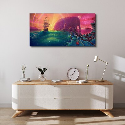 Abstract ocean ship Canvas Wall art