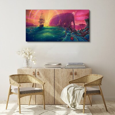 Abstract ocean ship Canvas Wall art