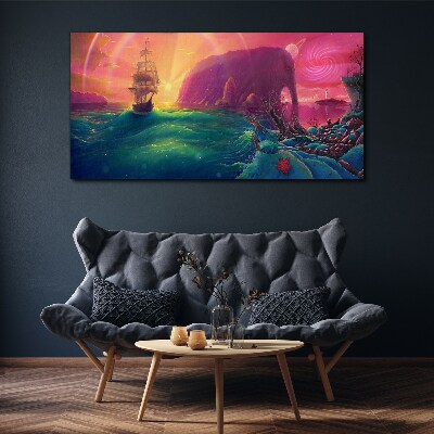 Abstract ocean ship Canvas Wall art