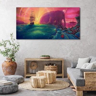 Abstract ocean ship Canvas Wall art