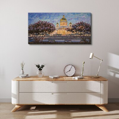 The Cathedral in the glow of the setting sun Print on canvas