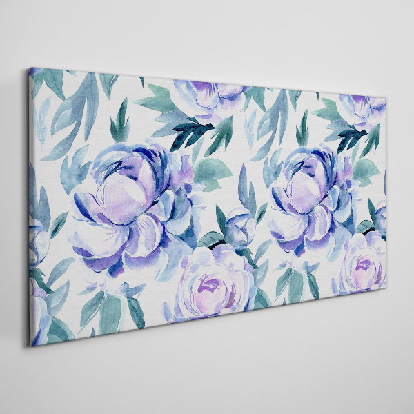 Floral landscape in shades of purple Canvas wall art