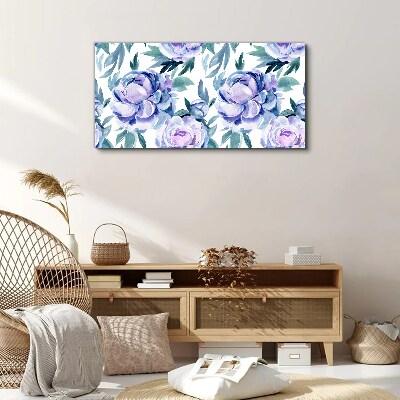 Floral landscape in shades of purple Canvas wall art