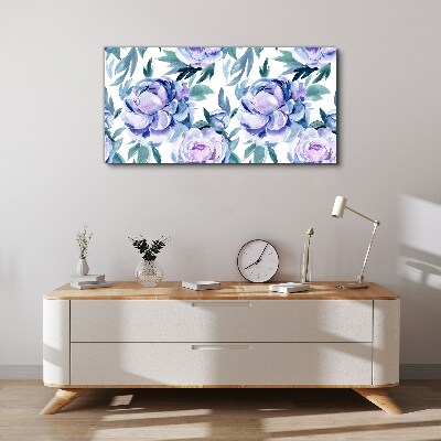 Floral landscape in shades of purple Canvas wall art