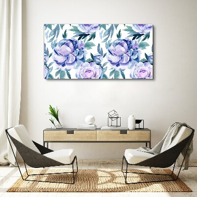 Floral landscape in shades of purple Canvas wall art
