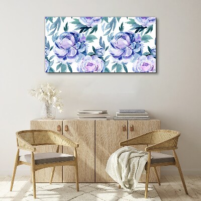 Floral landscape in shades of purple Canvas wall art