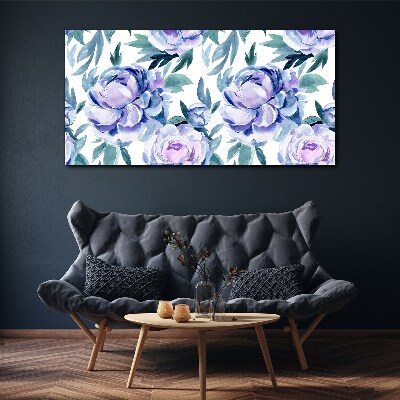 Floral landscape in shades of purple Canvas wall art
