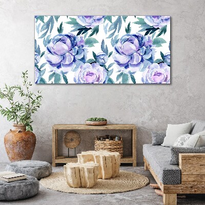 Floral landscape in shades of purple Canvas wall art