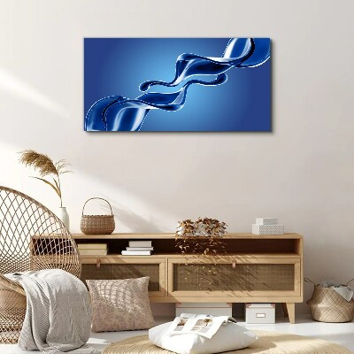 Waves of blue glass Canvas wall art