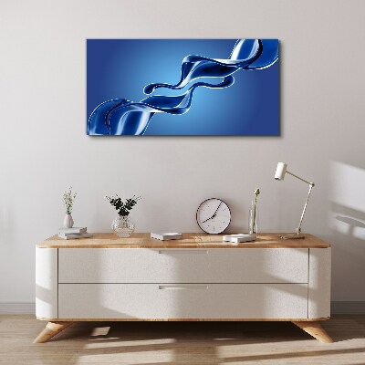 Waves of blue glass Canvas wall art