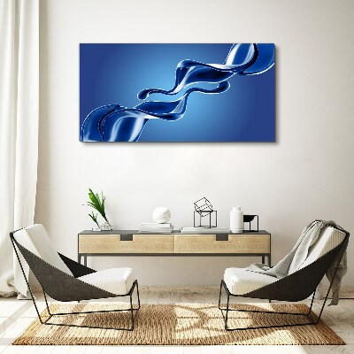 Waves of blue glass Canvas wall art