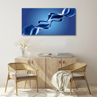 Waves of blue glass Canvas wall art